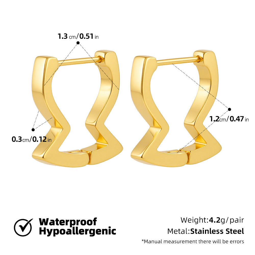 SUPERVALUECHOICE HCSETA00027 Diamond-studded triangle earrings