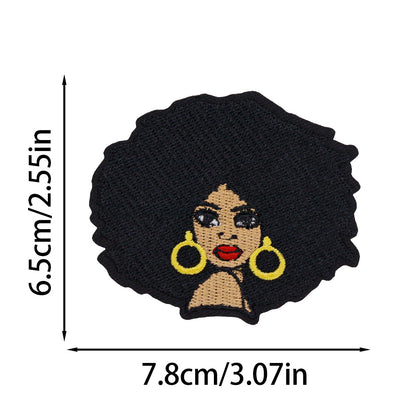 SUPERVALUECHOICE HCSEYSB00104 17Pcs Black Girl Empowerment Embroidered Iron On Patches Afro Theme Clothing DIY Appliques