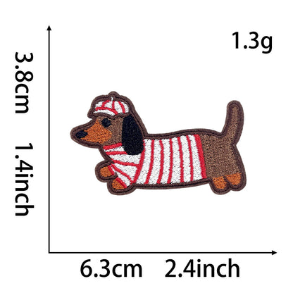 SUPERVALUECHOICE HCSEYB00028 Cartoon Dachshund Embroidered Fabric Patches