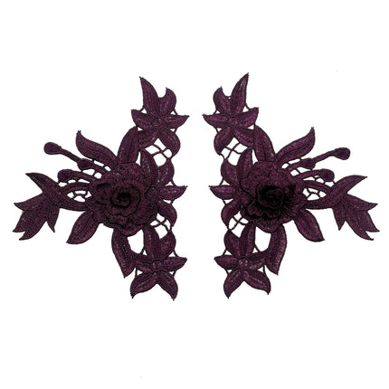 SUPERVALUECHOICE HCSEYB00121 Pair of Floral Embroidery Patches Matching Set