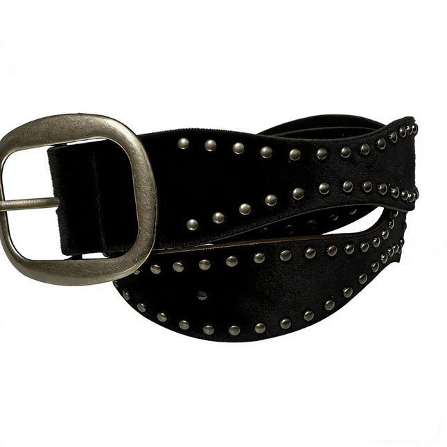 SuperValueChoice HCSEZB00001 Y2K Vintage Studded Suede Wide Waist Belt Women Fashion Accessory