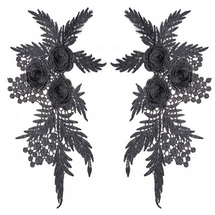 SUPERVALUECHOICE HCSEYB00137 Pair of Floral Embroidery Patches Matching Set 11.02"×6.69"