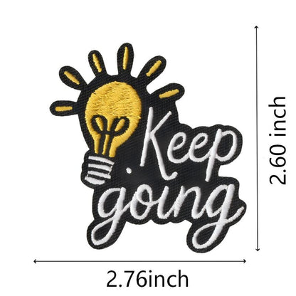 SUPERVALUECHOICE HCSEYSB000022 9Pcs Inspirational Quote Embroidered Iron On Patches Positive Slogan Clothing DIY Decor Appliques