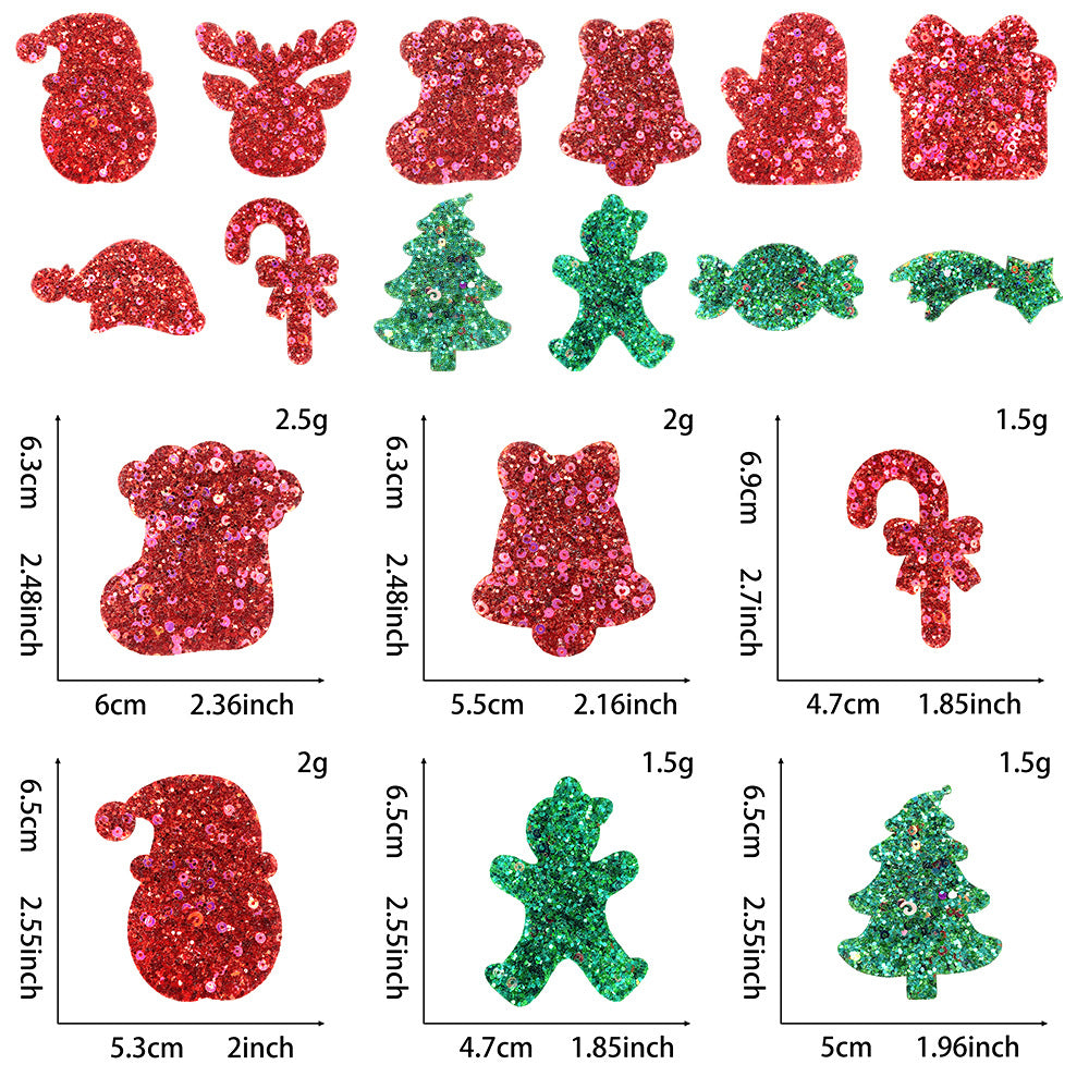 SUPERVALUECHOICE HCSEYC00007 Christmas Sequin Embroidered Fabric Patch