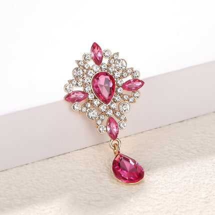 SUPERVALUECHOICE HCSESC00003 DIY Crafts Rhinestone Alloy Brooch Accessories Silver Flat Back 1.37*2.63inch Crystal Brooch Sparkling Crystal
