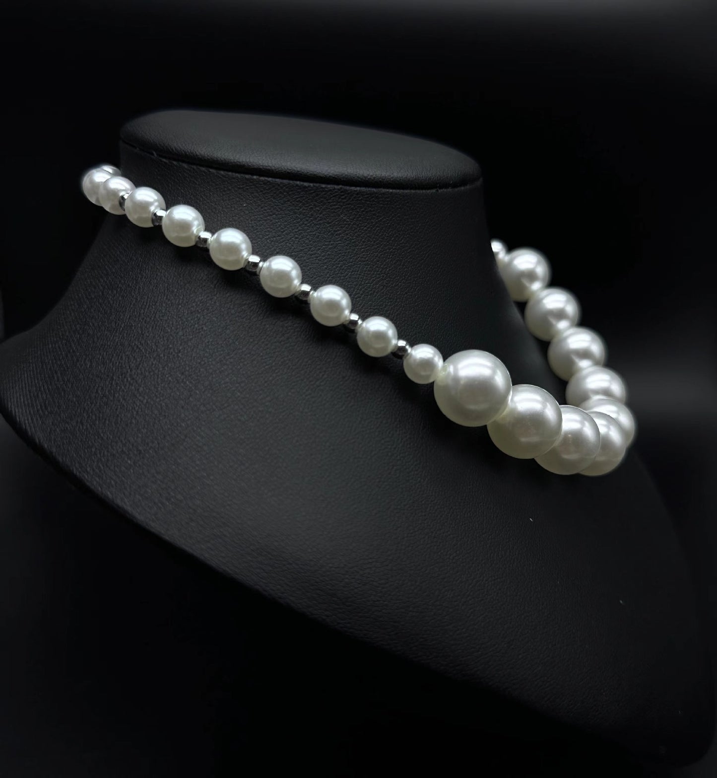 SUPERVALUECHOICE HCSEN00001 Classic White Single Strand Big Pearl Collar Necklace for Women Daily & Party Jewelry