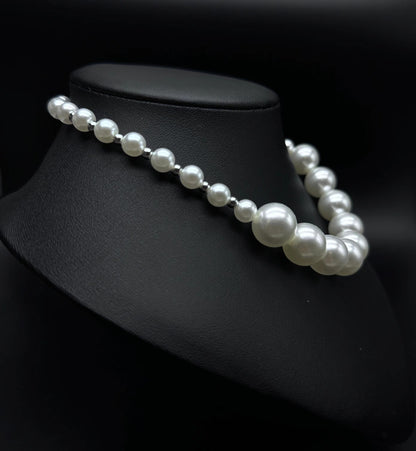 SUPERVALUECHOICE HCSEN00001 Classic White Single Strand Big Pearl Collar Necklace for Women Daily & Party Jewelry