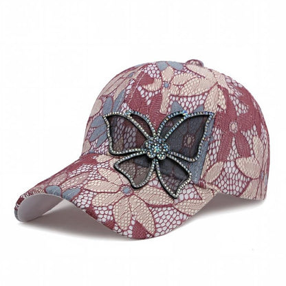 SUPERVALUECHOICE HCSEK00019 Rhinestone Pattern Denim Baseball Cap