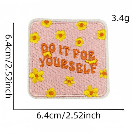 SUPERVALUECHOICE HCSEYSB000019 20Pcs Positive Quote Embroidered Iron On Patches Inspirational Slogan Clothing Decor Appliques