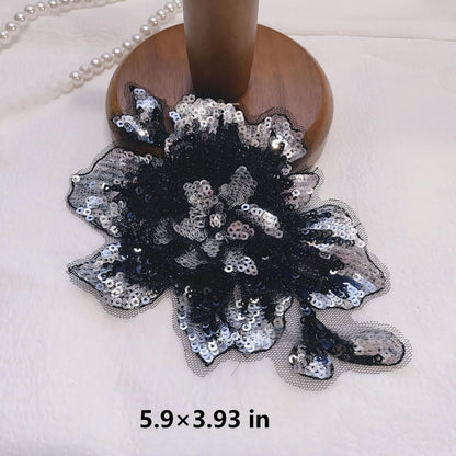 SUPERVALUECHOICE HCSEYC00018 Multi-Color 3D Layered Sequin Rose Embroidery Applique Floral Patch