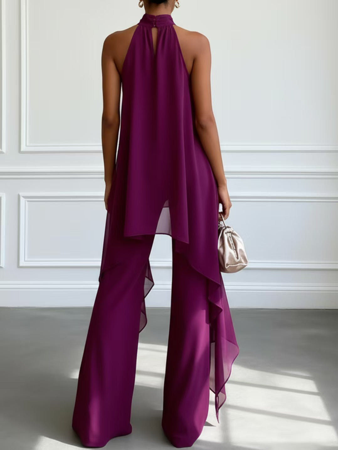 SUPERVALUECHOICE HCSEBB00002 Halter Neck Top & Wide-Leg Pants Set