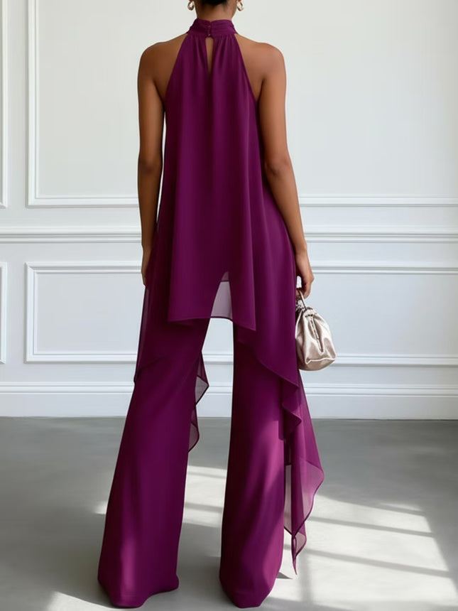 SUPERVALUECHOICE HCSEBB00002 Halter Neck Top & Wide-Leg Pants Set