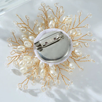 SUPERVALUECHOICE HCSESA00105 Vintage Elegant Faux Pearl Flower Handmade Brooch, Suit/Jacket Accessory Pin, Suitable For Weddings, Banquets And Special Occasions