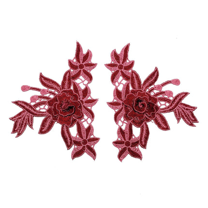 SUPERVALUECHOICE HCSEYB00121 Pair of Floral Embroidery Patches Matching Set
