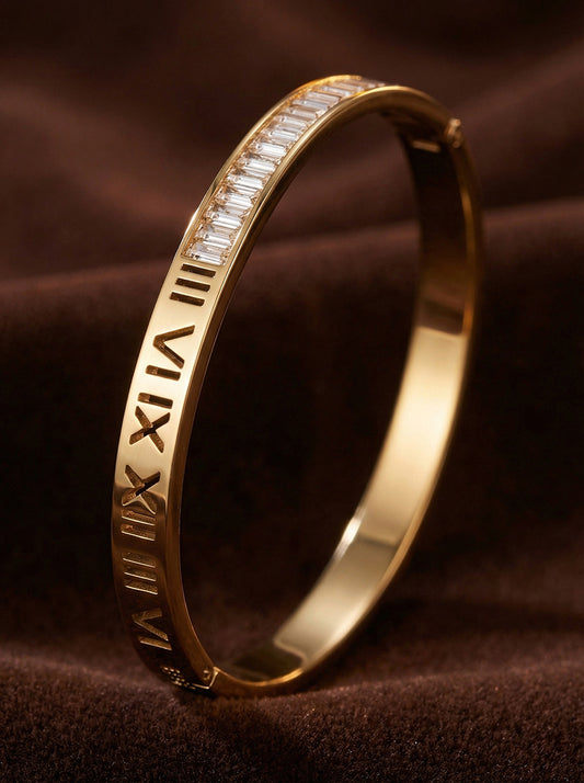 SUPÊR VÃLUE CHOICE HCSEX00049 Square-Cut Roman Numeral Bracelet