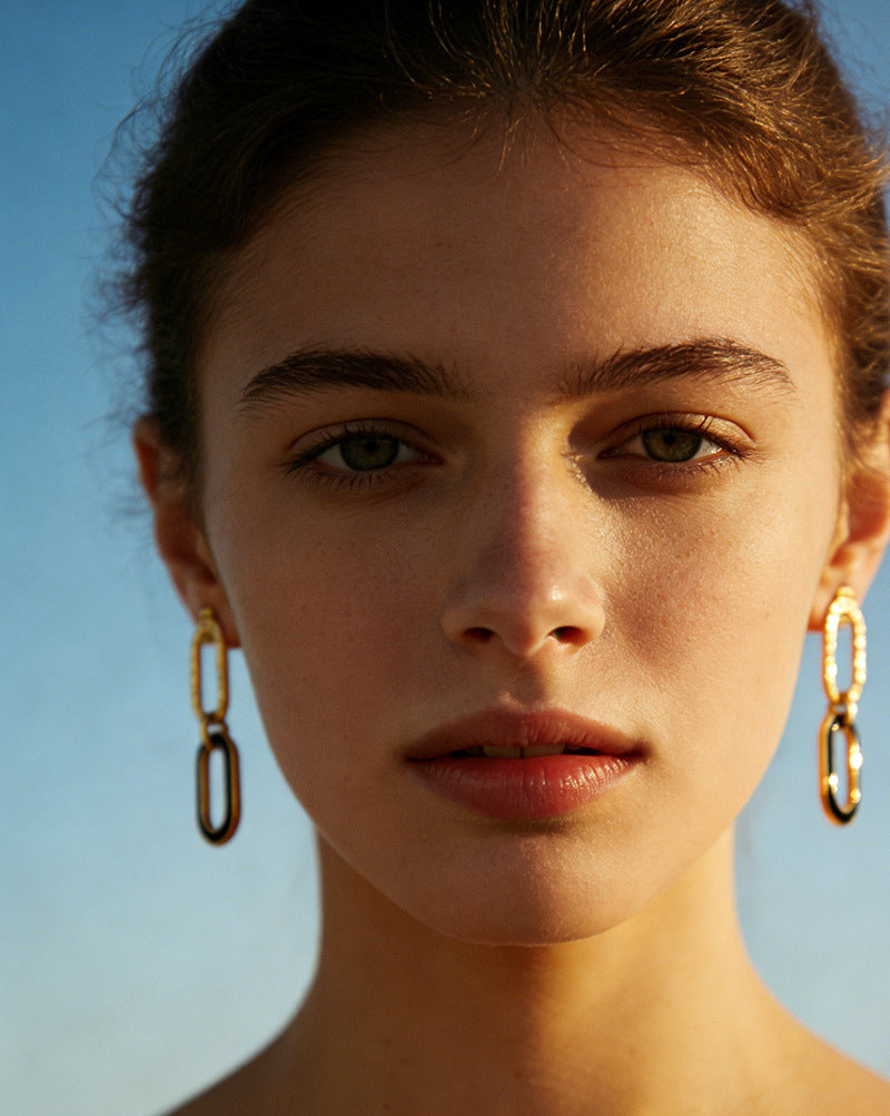 SUPERVALUECHOICE HCSETB00003 Double-Circle Shell-Inlaid Earrings