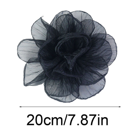 SUPERVALUECHOICE HCSESA00106 Fairy Style Oversized Yarn Flower Brooch - 20cm Fabric Corsage Pin for Womens Dress Accessories & Jewelry Gift