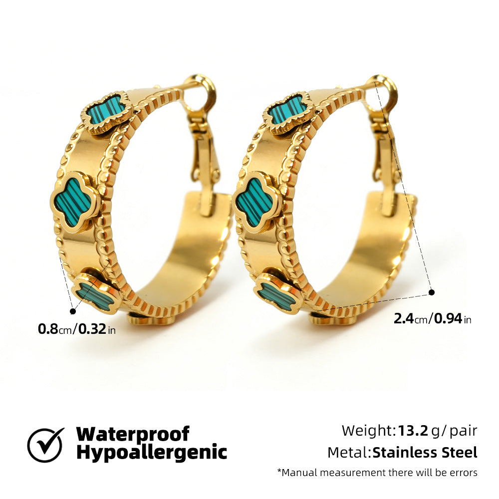 SUPERVALUECHOICE HCSETA00025 Four-Leaf Clover Kaleidoscope Earrings