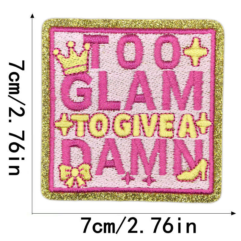 SUPERVALUECHOICE HCSEYSB000018 20Pcs Western Slogan Embroidered Iron On Patches Trendy Word Clothing DIY Decor Appliques