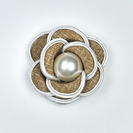 SUPERVALUECHOICE HCSEYD00030 Vintage 3D Pearl Flower Fabric Applique DIY Craft Accessory