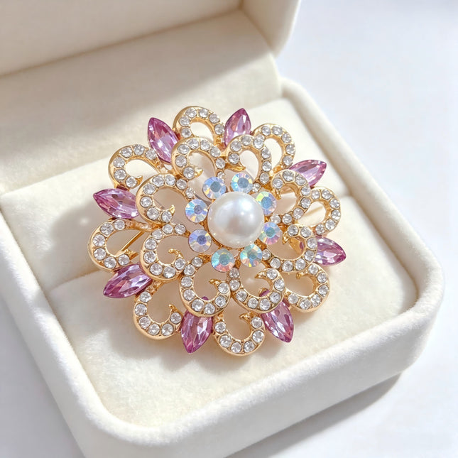 SUPERVALUECHOICE HCSESA00095 Sparkling Rhinestone Lapel Brooches 1.81" × 1.81"
