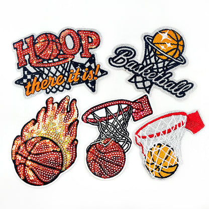 SUPERVALUECHOICE HCSEYC00004 Basketball sequin embroidered fabric patch