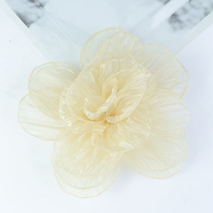 SUPERVALUECHOICE HCSESA00106 Fairy Style Oversized Yarn Flower Brooch - 20cm Fabric Corsage Pin for Womens Dress Accessories & Jewelry Gift