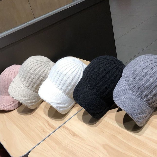 SUPERVALUECHOICE HCSEKB00005 Autumn and Winter Knit Hat Solid Color Wool Warm Caps