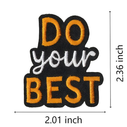 SUPERVALUECHOICE HCSEYSB000026 9Pcs Motivational Slogan Embroidered Iron On Patches Clothing DIY Decoration Appliques
