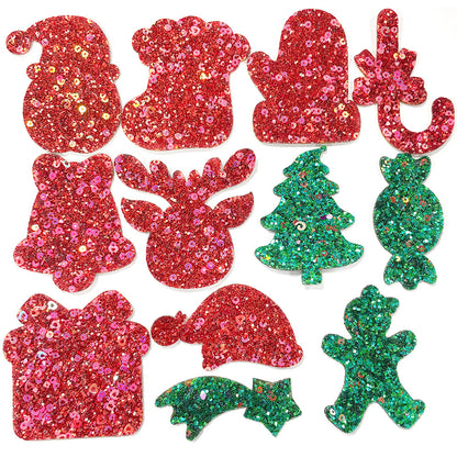 SUPERVALUECHOICE HCSEYC00007 Christmas Sequin Embroidered Fabric Patch