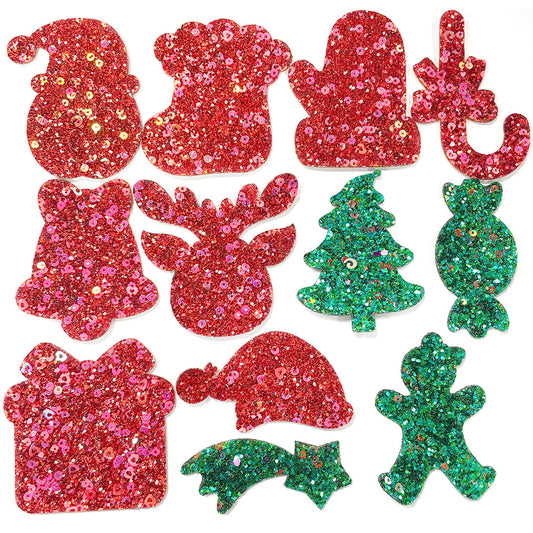 SUPERVALUECHOICE HCSEYC00007 Christmas Sequin Embroidered Fabric Patch