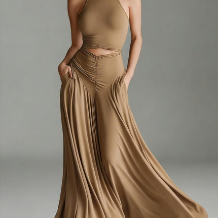 SUPERVALUECHOICE HCSEBA00003 Sleeveless Turtleneck Crop Top & Maxi Skirt Matching Set