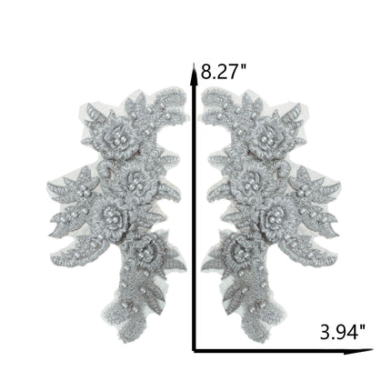 SUPERVALUECHOICE HCSEYB00134 Pair of Floral Embroidery Patches Matching Set