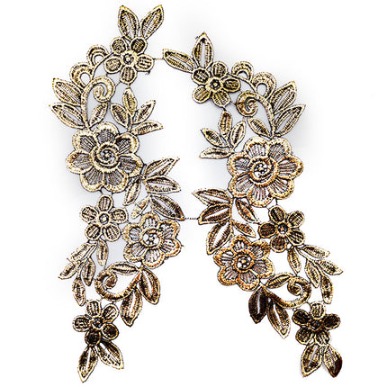 SUPERVALUECHOICE HCSEYB00135 Pair of Floral Embroidery Patches Matching Set