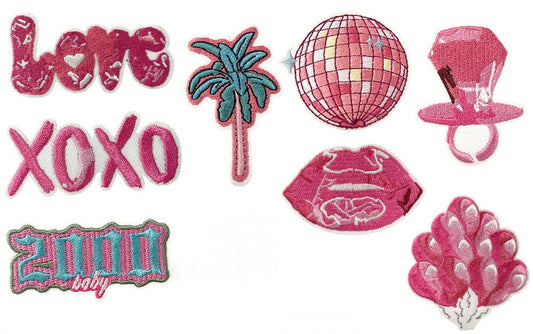SUPERVALUECHOICE HCSEYB00014 Sweet and Edgy Pink Embroidered Fabric Patch