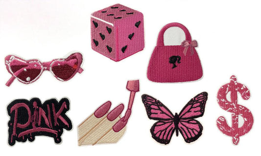 SUPERVALUECHOICE HCSEYB00015 Sweet and Edgy Pink Embroidered Fabric Patch