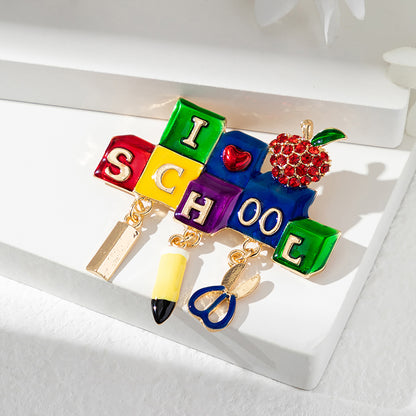 SUPÊR VÃLUE CHOICE  HCSEY00002  Necklace “Teacher” pattern pins