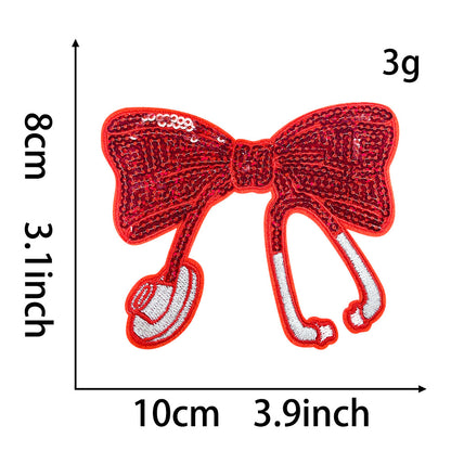 SUPERVALUECHOICE HCSEYC00005 Bow Sequin Embroidered Fabric Patch