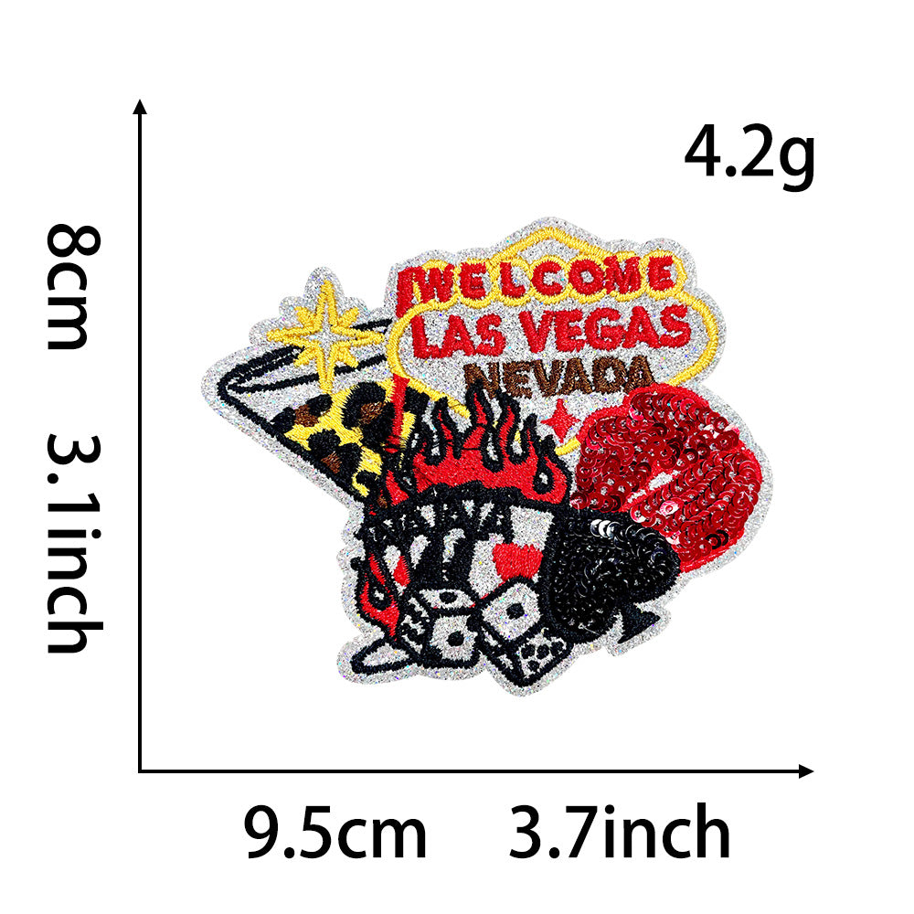 SUPERVALUECHOICE HCSEYB00035 Outdoor Playing Card-Themed Embroidered Fabric Patches