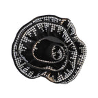 Black with White Rhinestones / 1 PCS