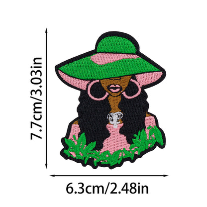 SUPERVALUECHOICE HCSEYSB00104 17Pcs Black Girl Empowerment Embroidered Iron On Patches Afro Theme Clothing DIY Appliques