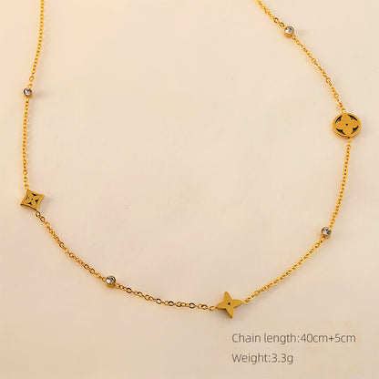 SUPERVALUECHOICE HCSEVA00012 Round Diamond Four-Leaf Clover Necklace