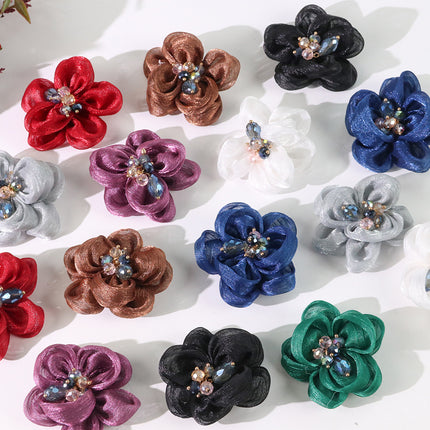 SUPERVALUECHOICE HCSEYD00031 Vintage 3D Pearl Flower Fabric Applique DIY Craft Accessory