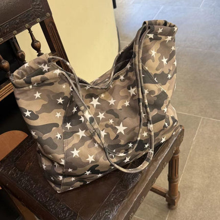 SuperValueChoice HCSEFA00067 Styles Camouflage Star Canvas Womens Bag Korean Large Capacity Handbag Daily Versatile