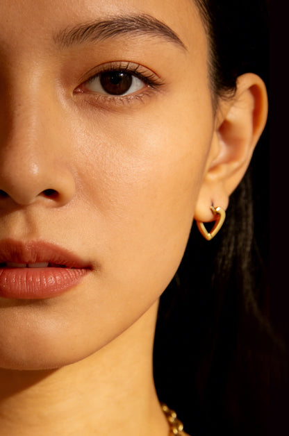 SUPERVALUECHOICE HCSETA00017 Geometric Heart-Shaped Petal Earrings