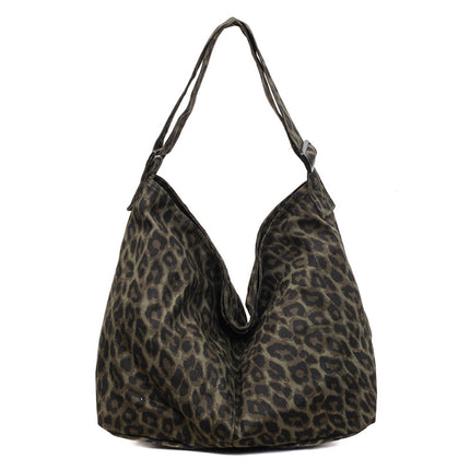 SuperValueChoice HCSEFA00069 Leopard Print Tote Handbag Women Canvas Crossbody Beach Bag Hobo Shoulder Tote Bag Aesthetic Cute Messenger Bag Vintage Crossbody Back