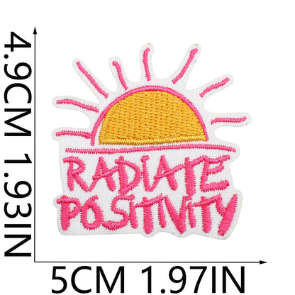 SUPERVALUECHOICE HCSEYSB000020 22Pcs Positive Motivational Slogan Embroidered Iron On Patches Clothing DIY Appliques