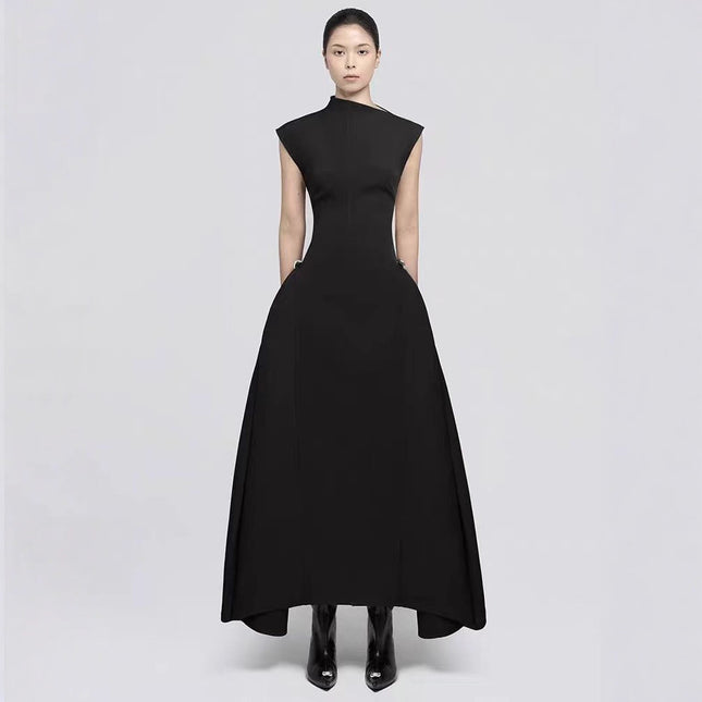 SUPERVALUECHOICE HCSEAA00007 Symmetric Drapes Flared Midi Dress