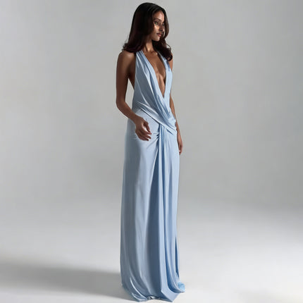 SUPERVALUECHOICE HCSEAA00070 Deep Neck Maxi Dress