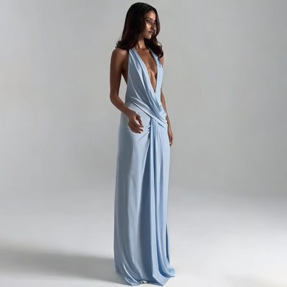 SUPERVALUECHOICE HCSEAA00070 Deep Neck Maxi Dress